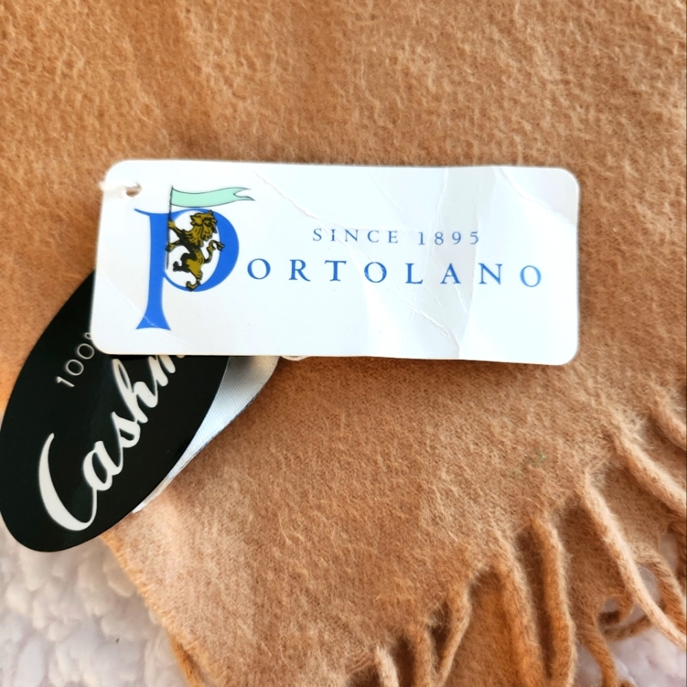 NWT Portolano soft brown cashmere scarf from Italy